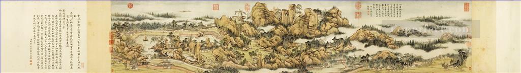 銭威成ライオンの森アンティーク中国油絵